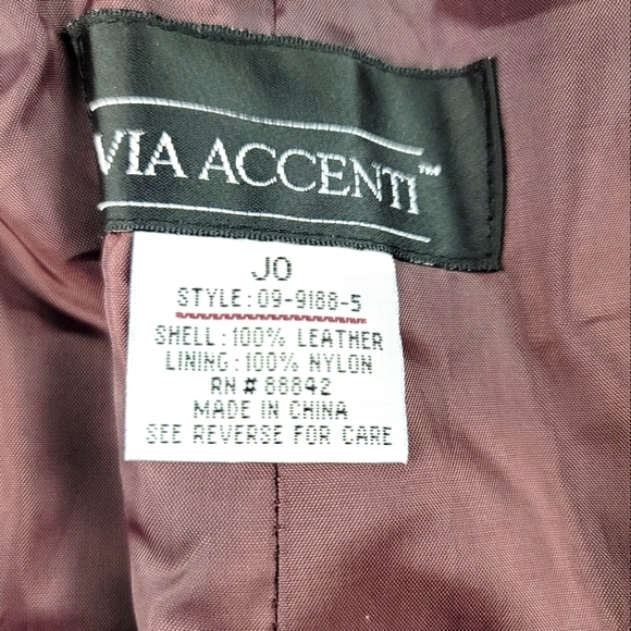 **PLUS SIZE LEATHER** Vintage Via Accenti Women's Straight Leg Leather Pants - Picture 6 of 9